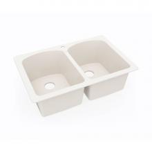 Swan KS02233LB.018 - KSLB-3322 22 x 33 Swanstone® Dual Mount Double Bowl Sink in Bisque