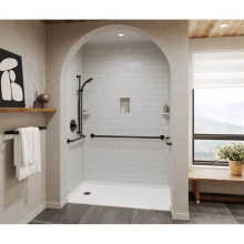 Swan MTMK844262.141 - MTMK84-4262 42 x 62 x 84 Swanstone Metro Subway Tile Glue up Shower Wall Kit in Mountain Mist