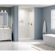 Swan MTMK963450.013 - MTMK96-3450 34 x 50 x 96 Swanstone Metro Subway Tile Glue up Shower Wall Kit in Coastal Sands