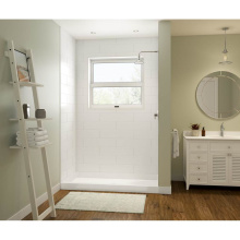 Swan MSMK963262.010 - MSMK96-3262 32 x 62 x 96 Swanstone® Modern Subway Tile Glue up Shower Wall Kit in White