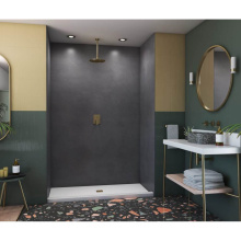 Swan SMMK963250.209 - SMMK96-3250 32 x 50 x 96 Swanstone® Smooth Glue up Shower Wall Kit in Charcoal Gray