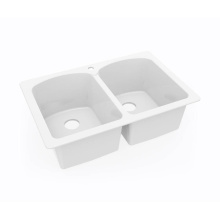 Swan KS02233LB.010 - KSLB-3322 22 x 33 Swanstone® Dual Mount Double Bowl Sink in White