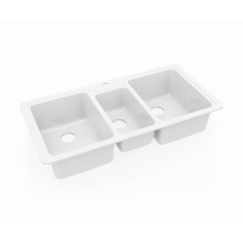 Swan KS04422TB.010 - KSTB-4422 22 x 44 Swanstone® Dual Mount Triple Bowl Sink in White