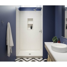 Swan TSMK963250.013 - TSMK96-3250 32 x 50 x 96 Swanstone Traditional Subway Tile Glue up Shower Wall Kit in Coastal Sand