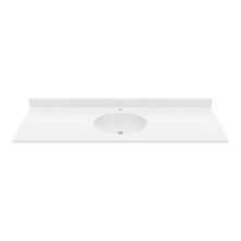Swan VC02261.010 - VC1B2261 Ellipse 22 x 61 Single Bowl Vanity Top in White