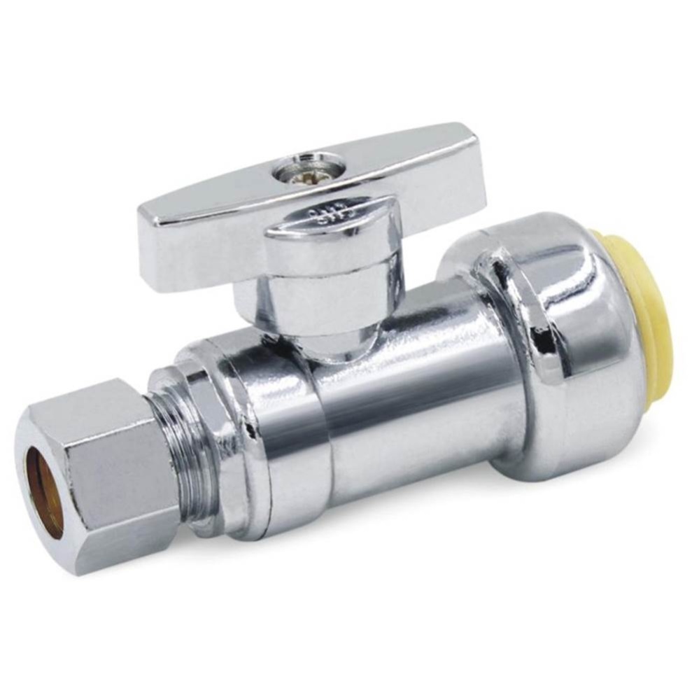 0147004 - Str Stop 3/8 Pdq X 3/8od Comp 1/4-turn Chrome 1/bx