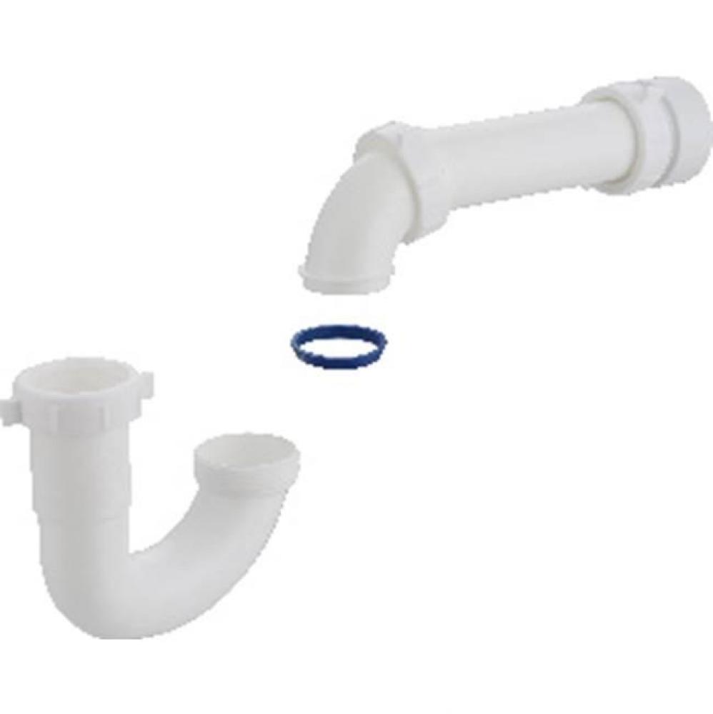 1-1/2 REVERSIBLE P-TRAP WHITE W/PVC TRAP ADAPTER & SOFT WSHR 1/BG