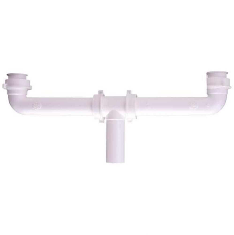 Center Outlet White Slip Joint 1-1/2 x 16 W/soft Wshr 1/bg