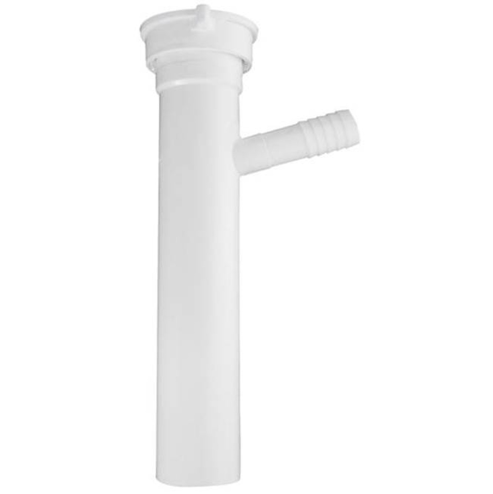 Dishwasher Tailpiece White Direct Connect 1-1/2 x 8 W/ 1/2 Dwbr 1/bg