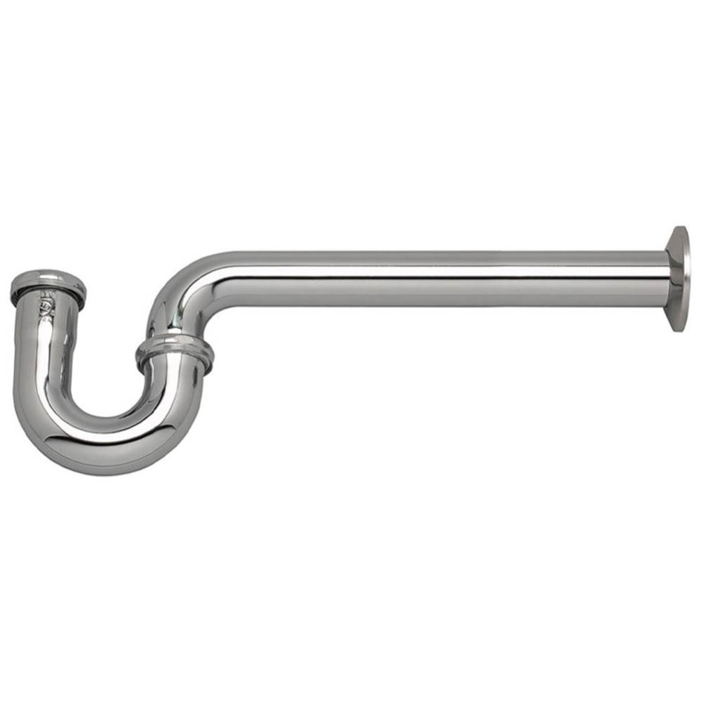 P-trap 1-1/2 W/ 12in Wall Tube & Brass Nuts Chrome 17ga 1/bx