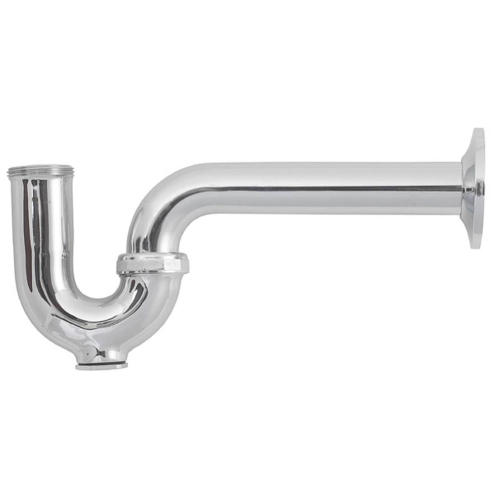 P-trap 1 1/4 W/ Cleanout & Brass Nuts Chrome Cast Body 17ga 1/bx