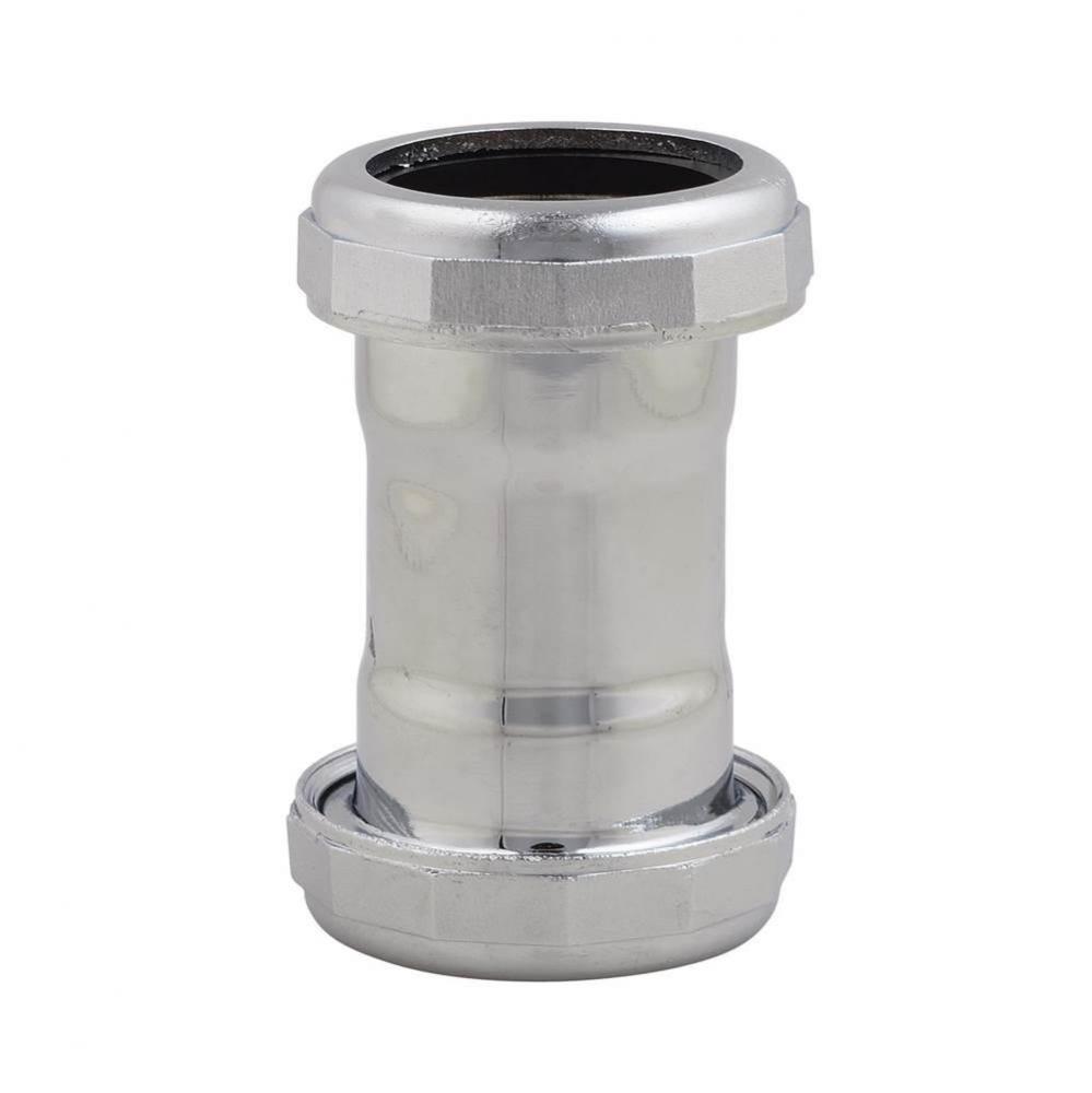 Coupling Slip Joint 1-1/4 Chrome 22ga W/ Cp Zinc Nuts, 1/bag