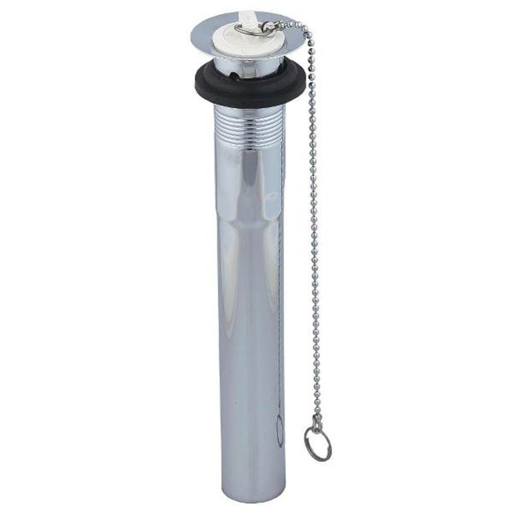 0140857-po Plug Drain 2pc 1-1/4x8 Chrm W/ Overflw, Stoppr & Chain 1/bx