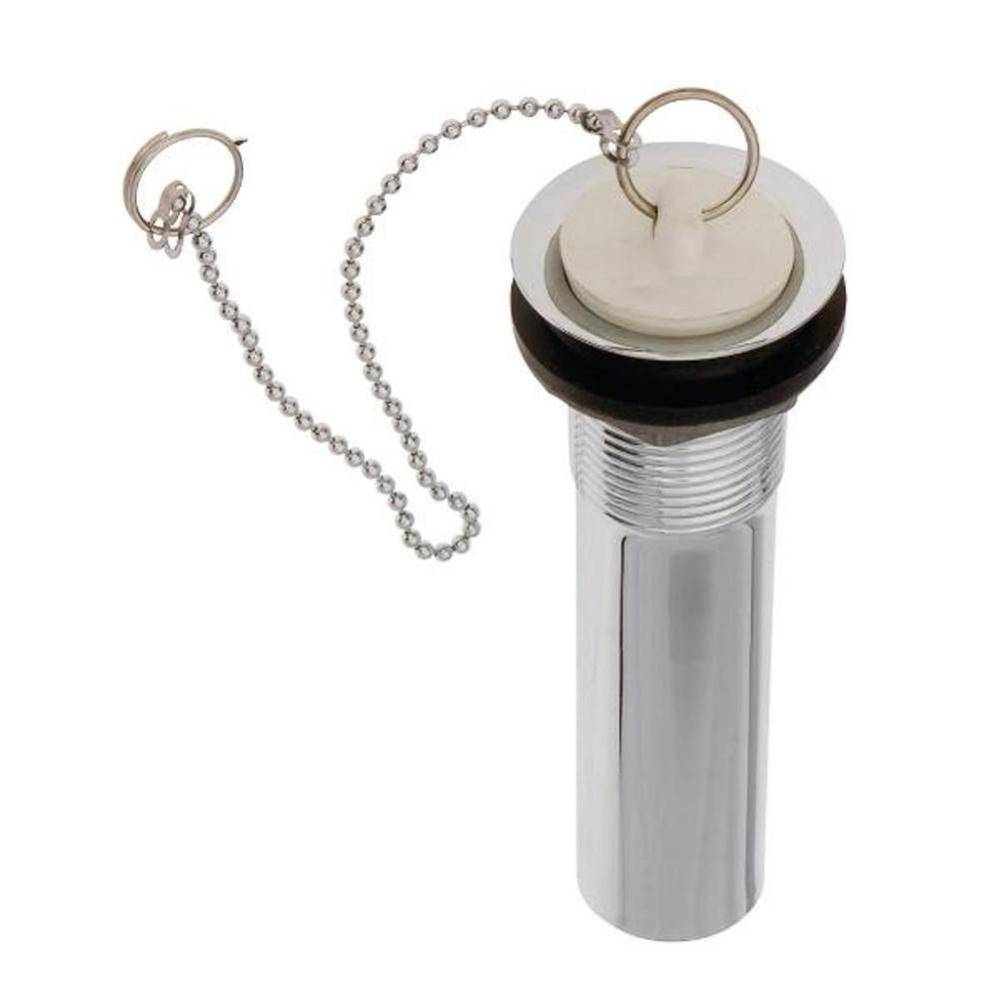 0140860-co Plug Drain 1pc 1-1/4x5 Chrm L/ovrflw W/stopper & Chain 1/bg