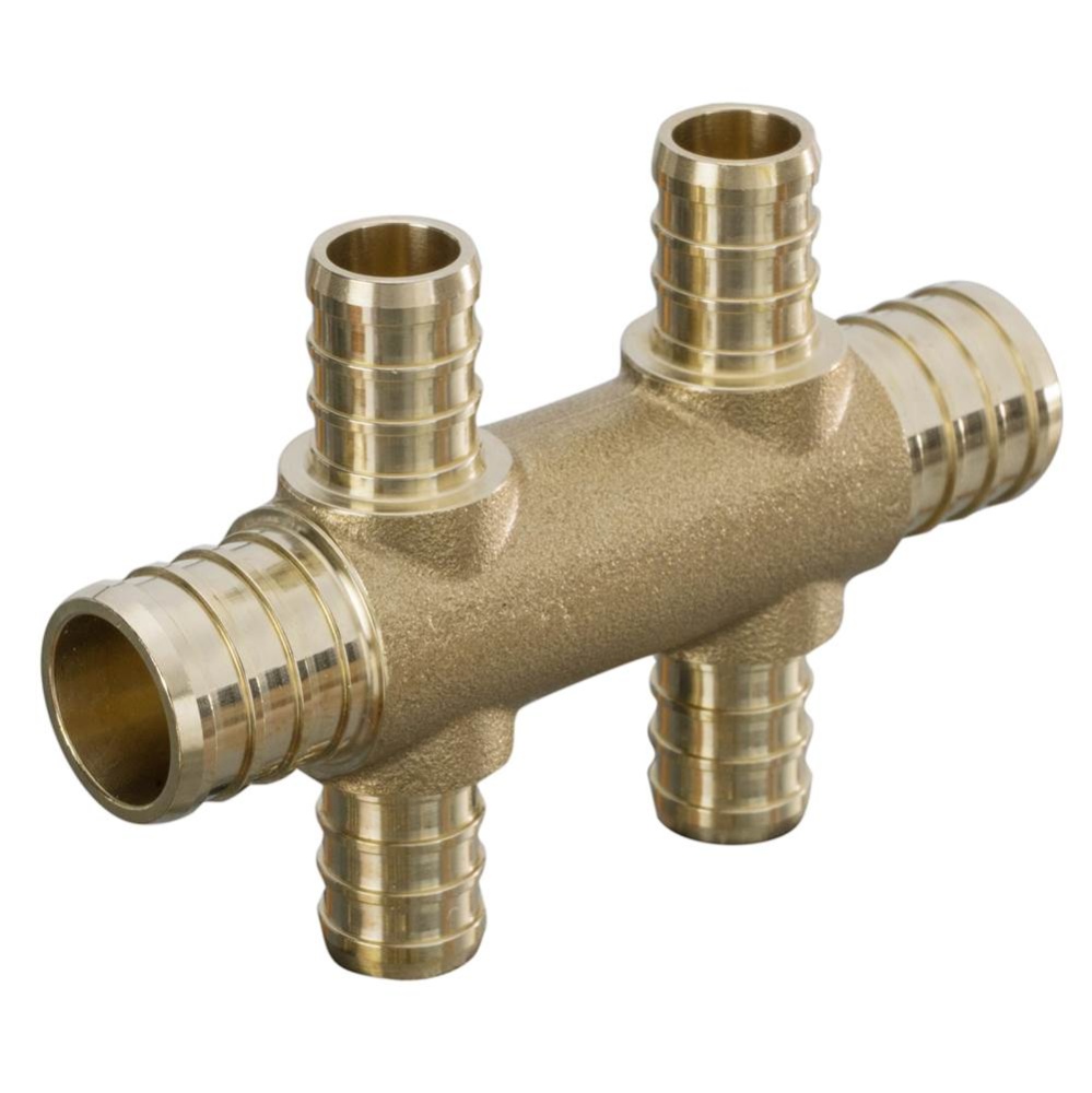 Multiport Tee 1/2 Pex 4 Port 3/4 Pex x 3/4 Pex H Pattern 1/bg