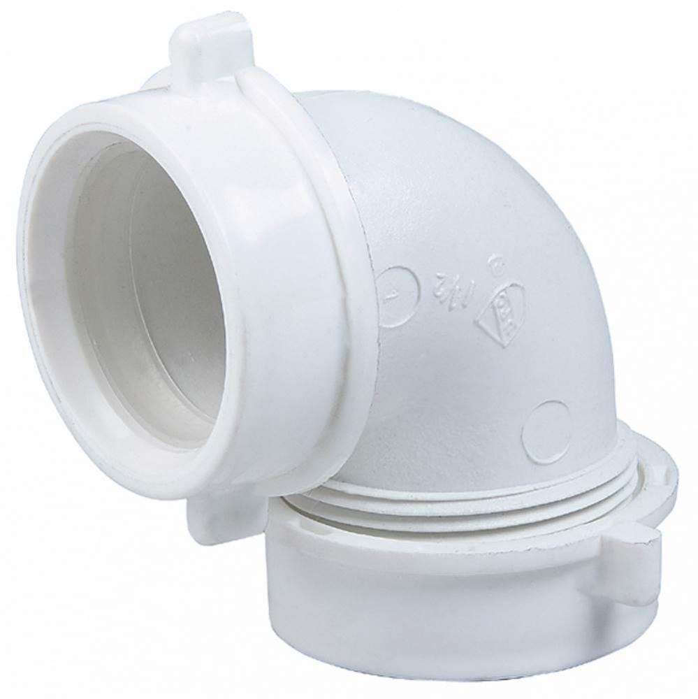 90 Elbow 1-1/2 Sj x Sj W/poly Washers White 1/bg