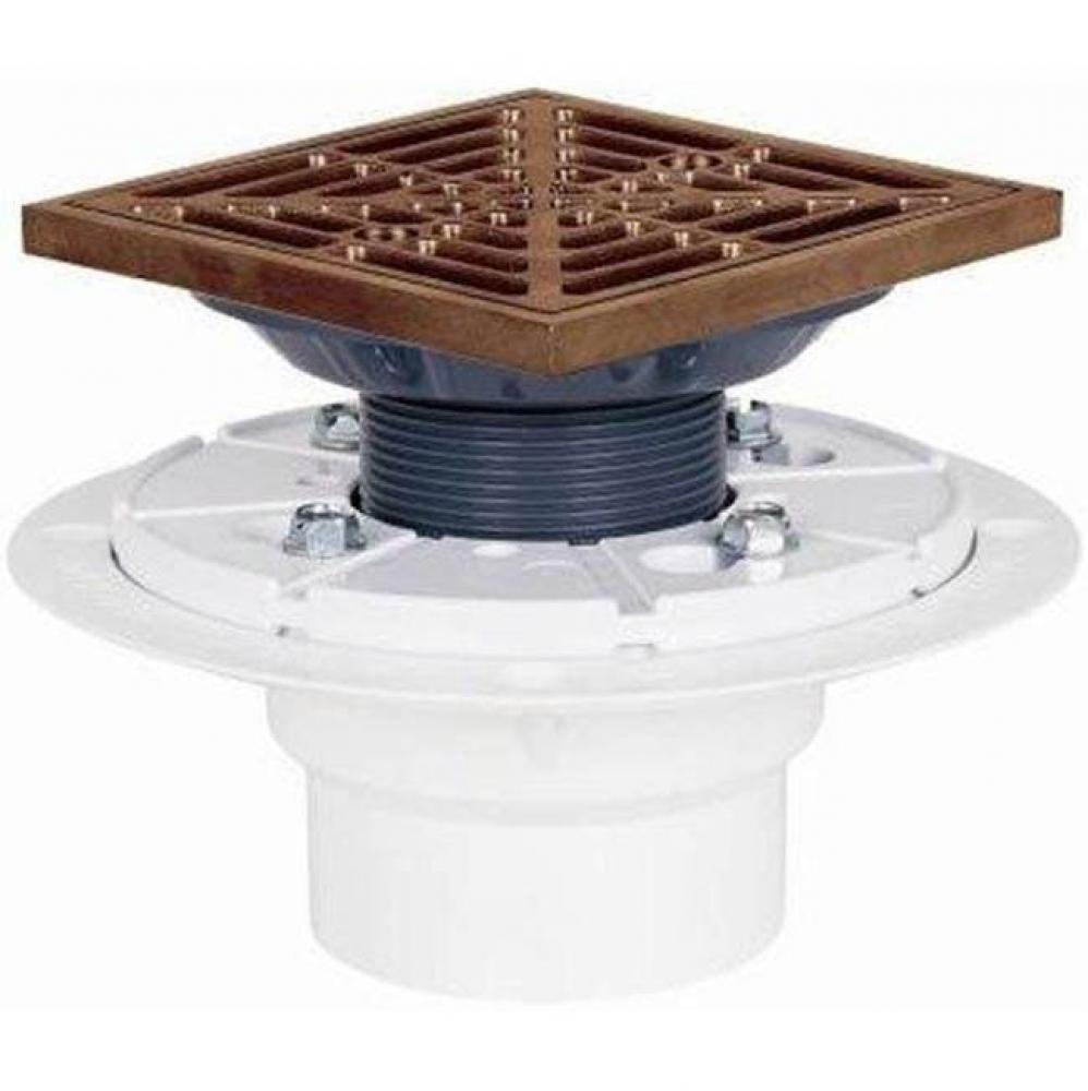 Drain Shwr Pan Pvc Pol-ss R&s Sq