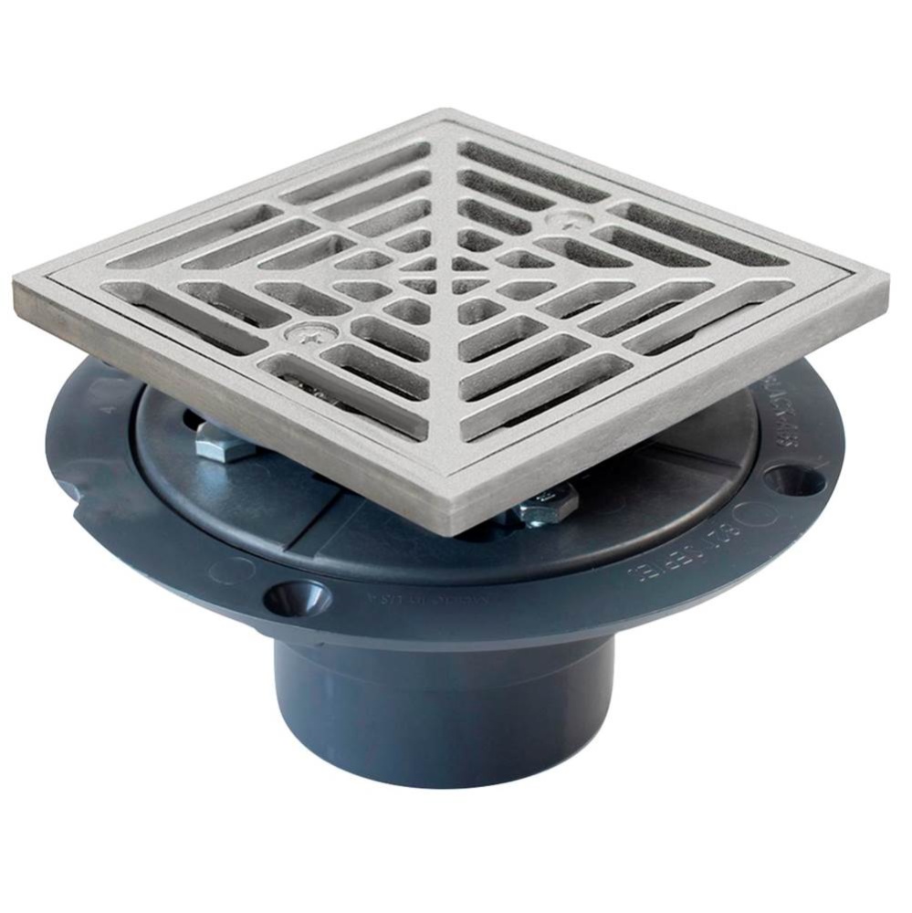 Drain Shwr Pan Pvc Ss R&s Sq