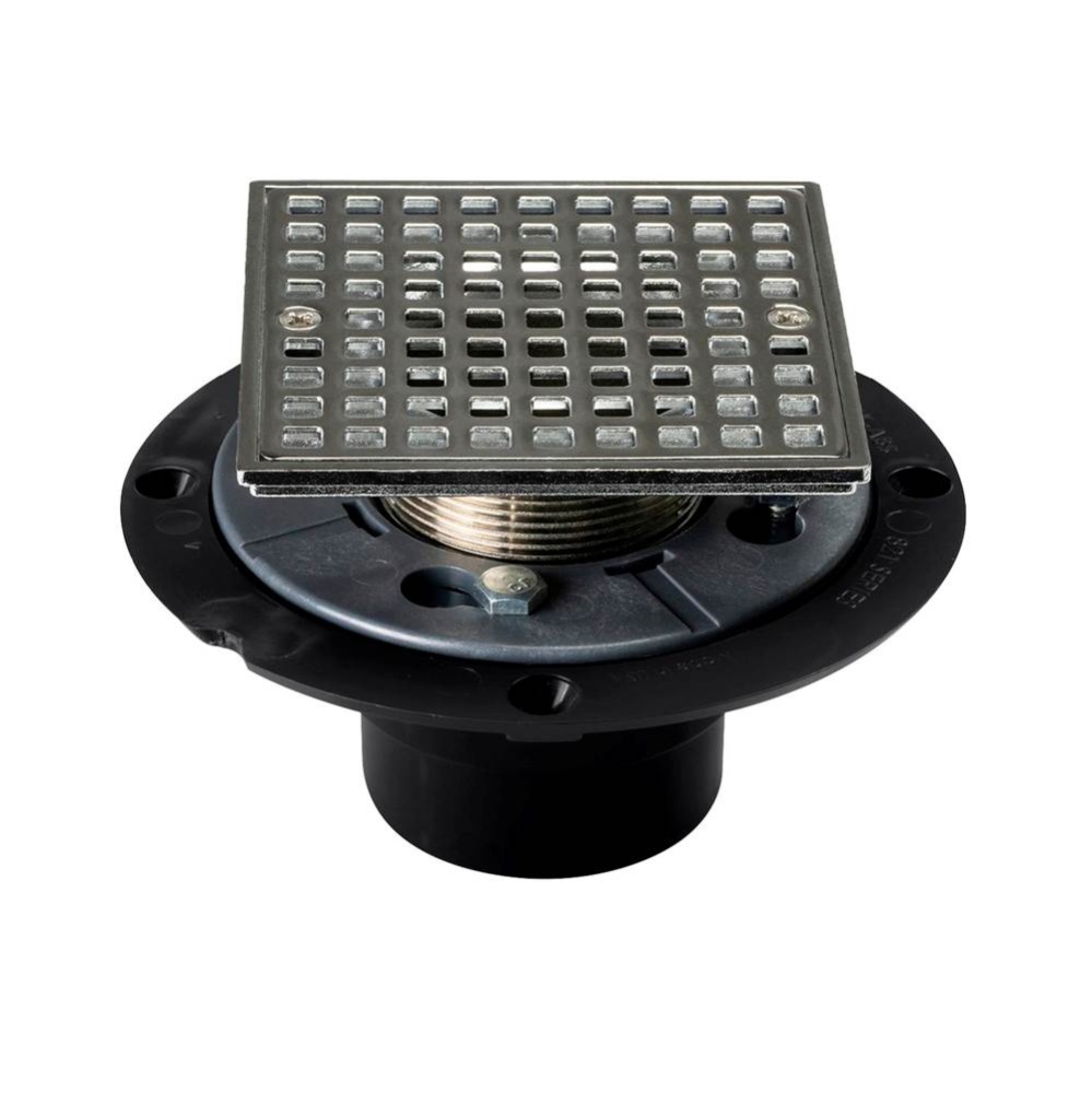 Drain Shwr Pan Abs Chrm Head Sq