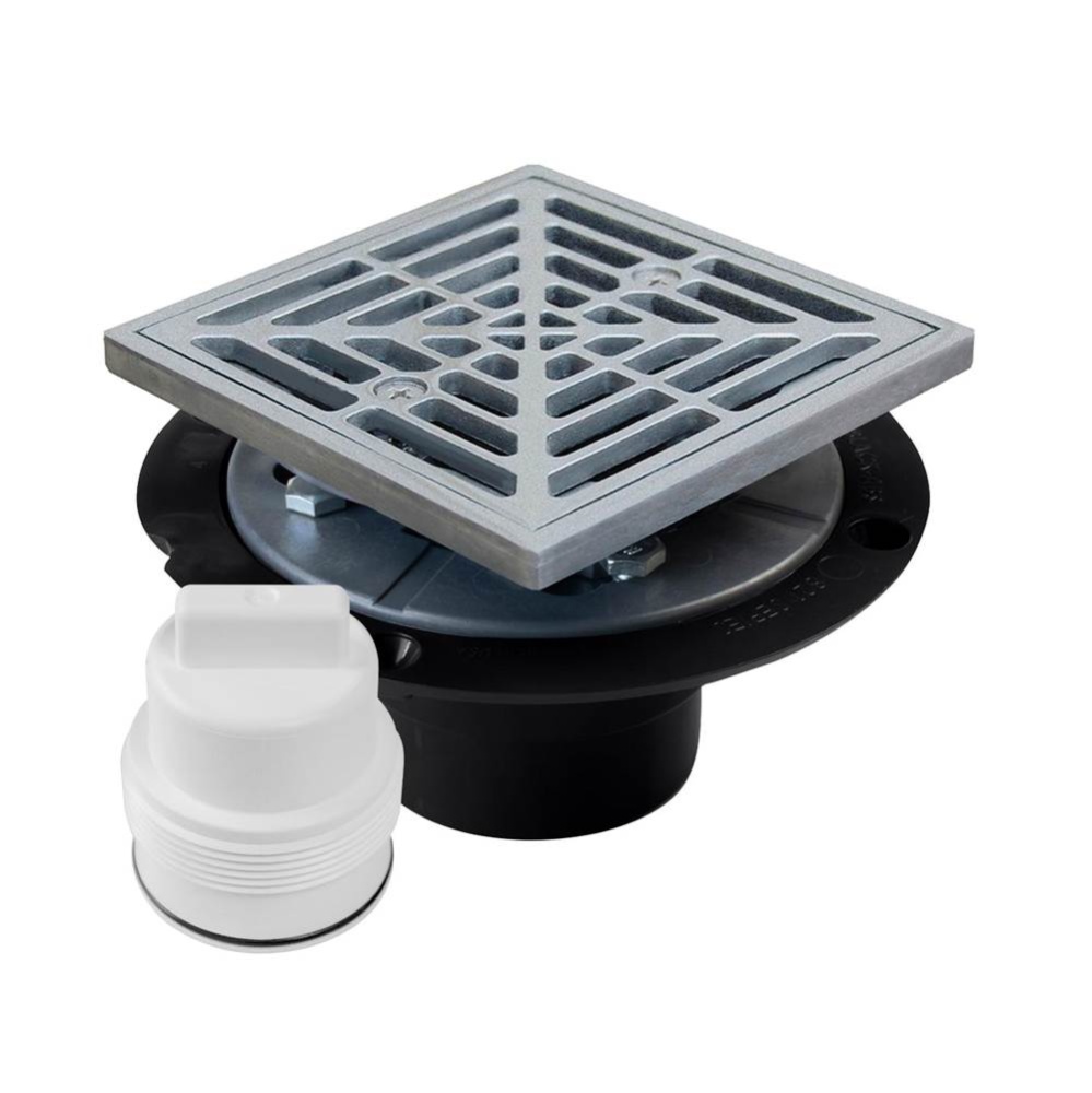 Drain & Plug Shwr Pan Abs Ss R&s Sq