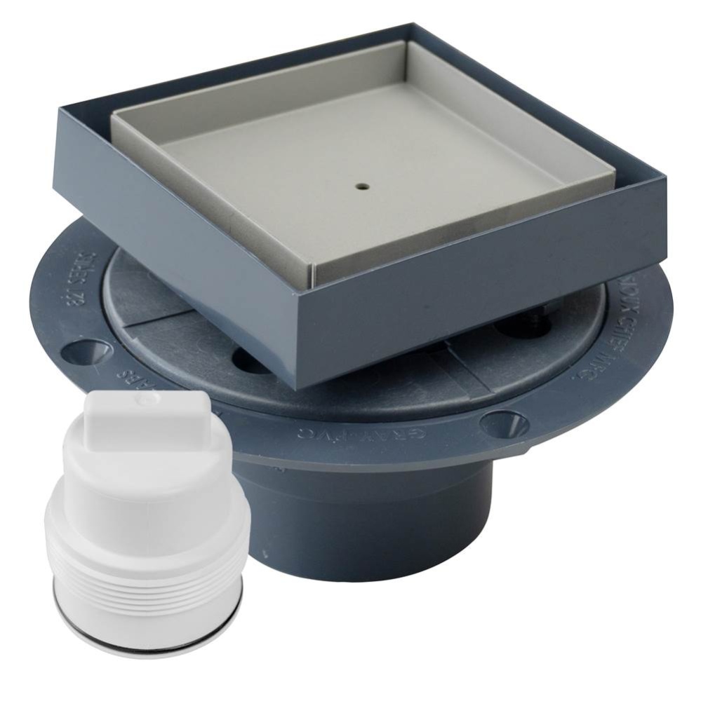 Tile Drain 4 And Plug Shower Pan Pvc 2In