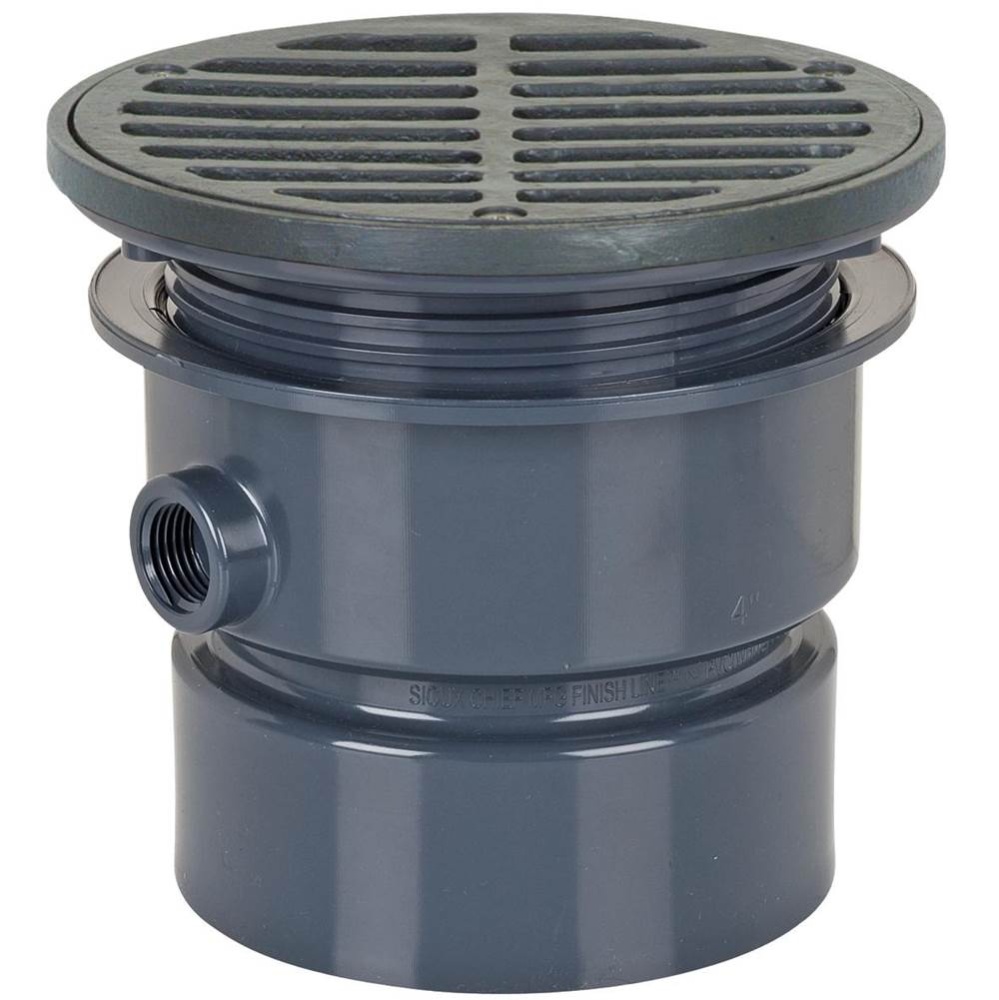 Adj Floor Drain 4 Pvc 6ci R&s