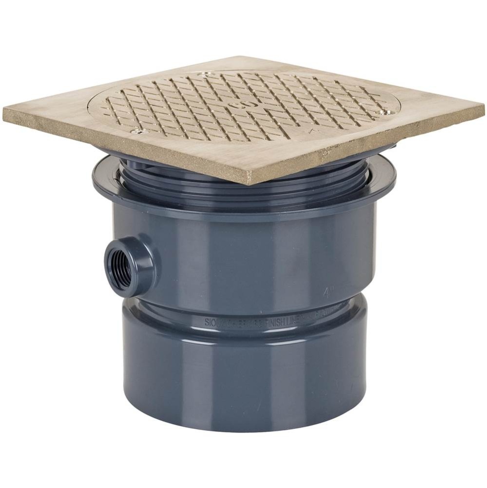 Adj Floor Cleanout 4 Pvc 6nb R&c Sq