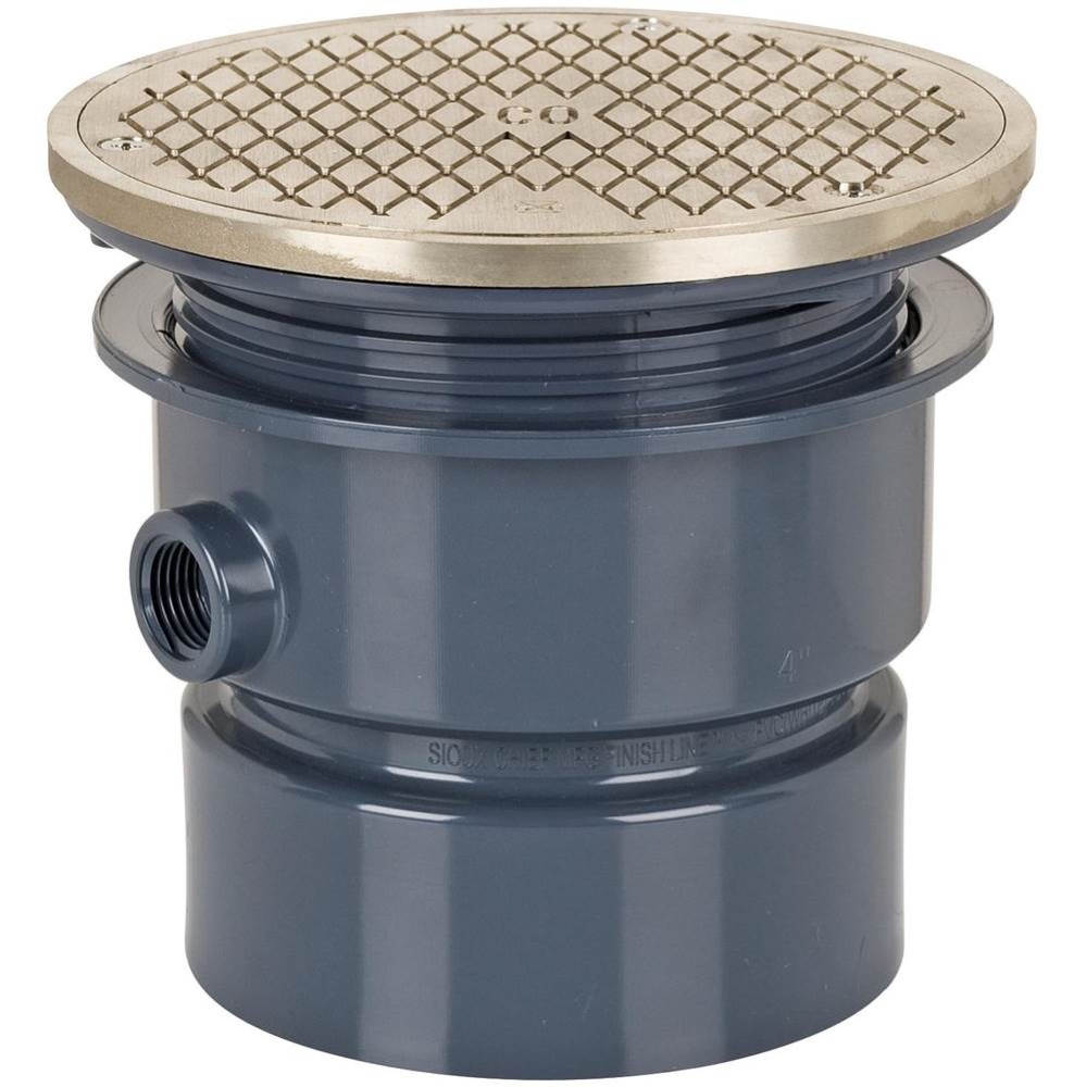 Adj Floor Cleanout 4 Pvc 6nb R&c Rnd