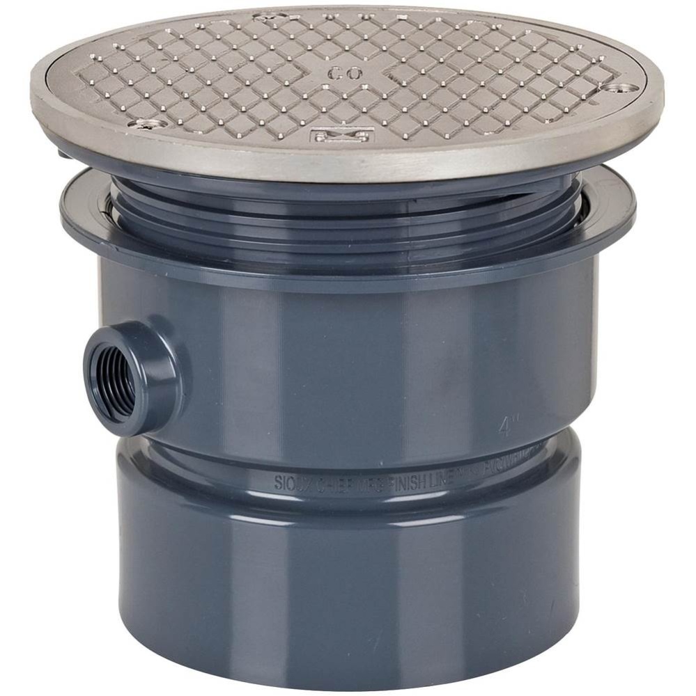 Adj Floor Cleanout 4 Pvc 6ss R&c Rnd