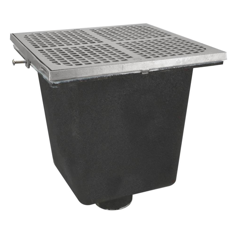 Floor Sink Are Sq 12x12x10 2nh Noflng Ss Ring & Grate