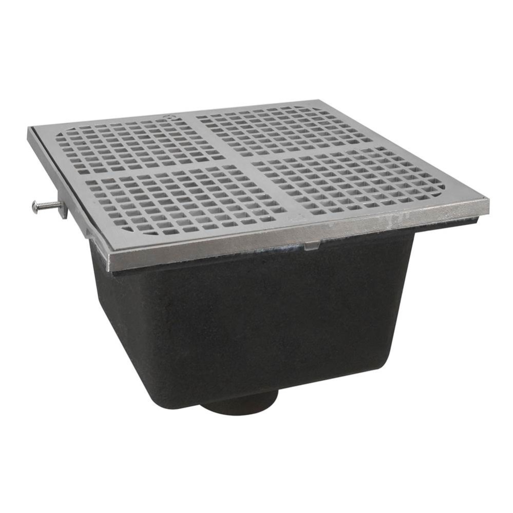 Floor Sink Are Sq 12x12x6 4nh Noflng Ss Ring & Grate