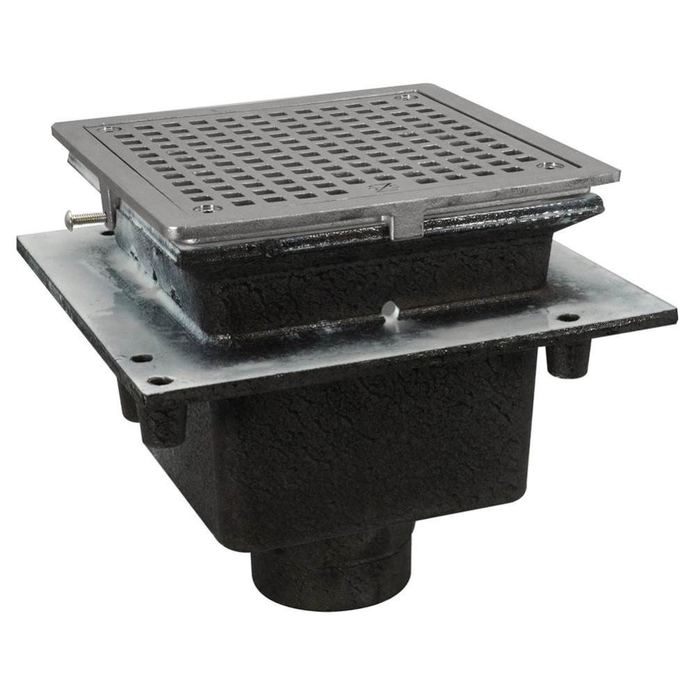 Floor Sink Are Sq 8x8x6 3nh Flanged Ss Ring & Grate
