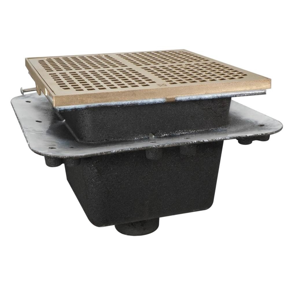 Floor Sink Are Sq 12x12x8 4nh Flanged Nb Ring & Grate