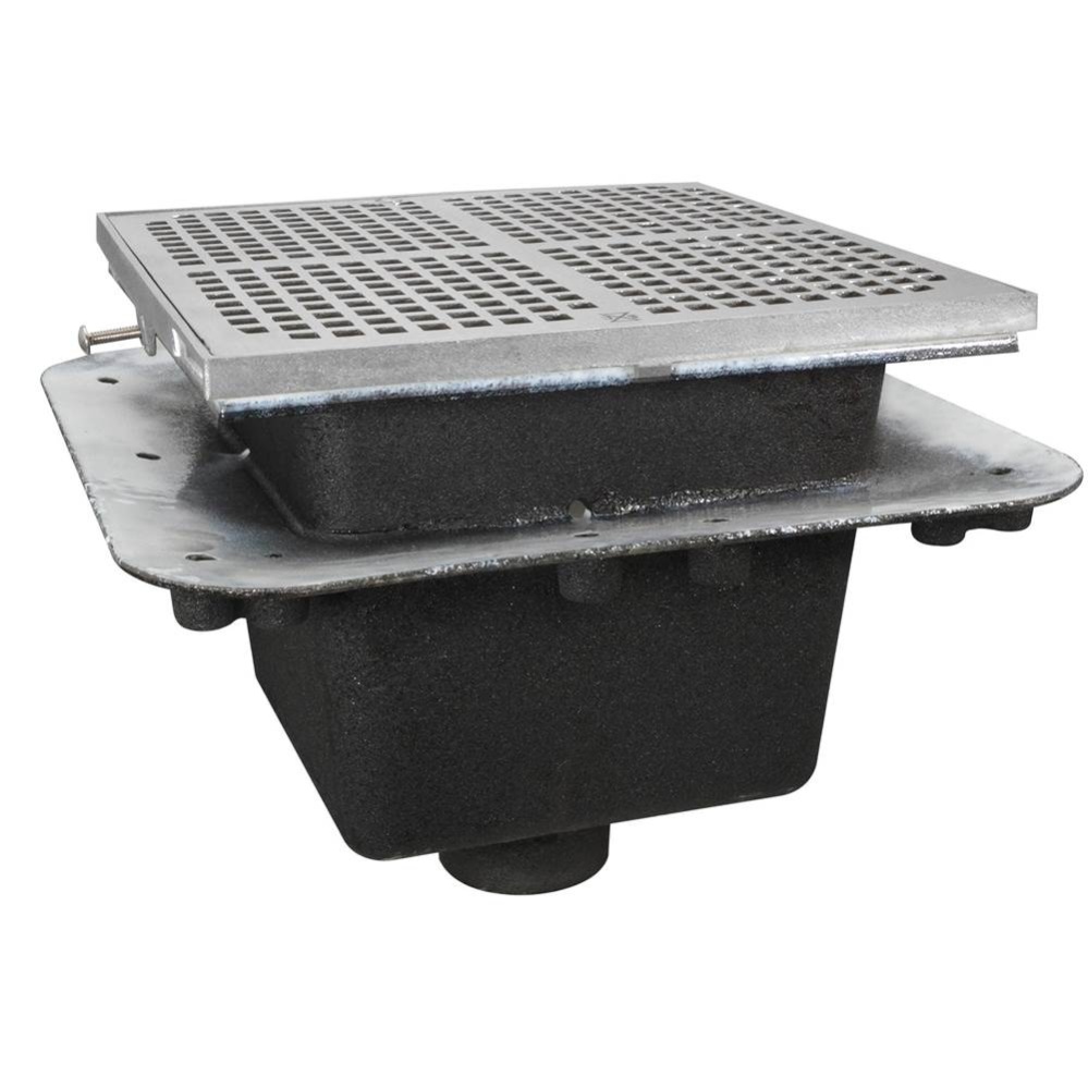 Floor Sink Are Sq 12x12x8 4nh Flanged Ss Ring & Grate