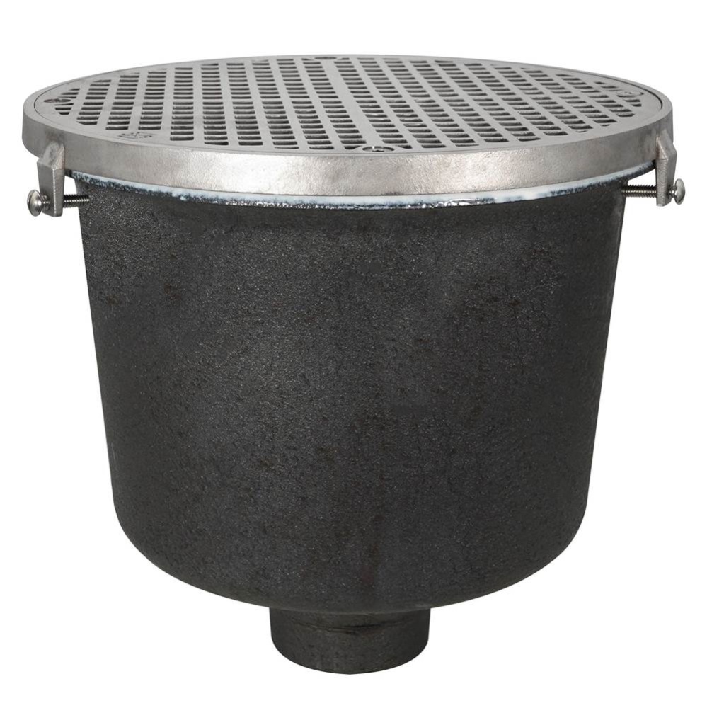 Floor Sink Are Rd 12x8 4nh Noflng Ss Ring & Grate