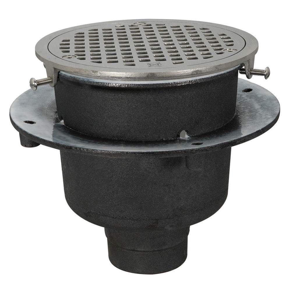 Floor Sink Are Rd 8x6 4nh Flanged Ss Ring & Grate