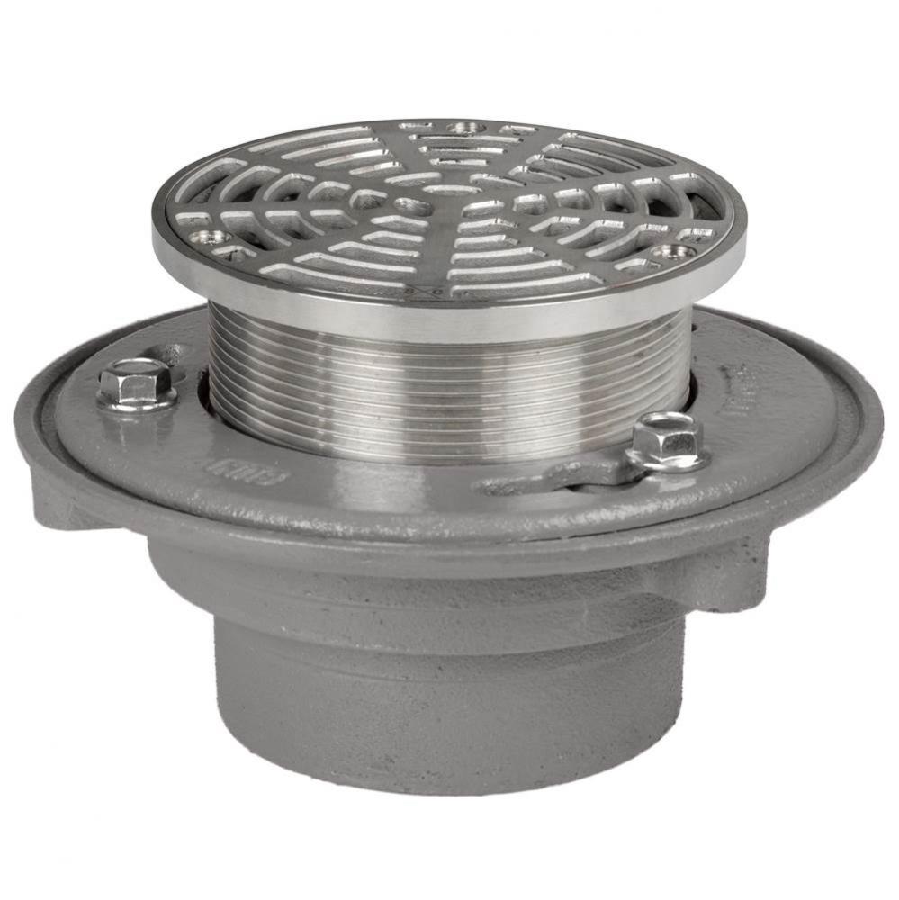 Adj Flashing Drain 4 Nh 5ss R&s Rnd