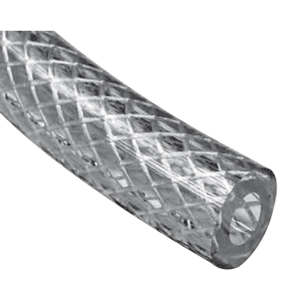 Clear Braided Vinyl Tube 1-1/2 Id x 2 Od x 2-ft (1/4 Wall)