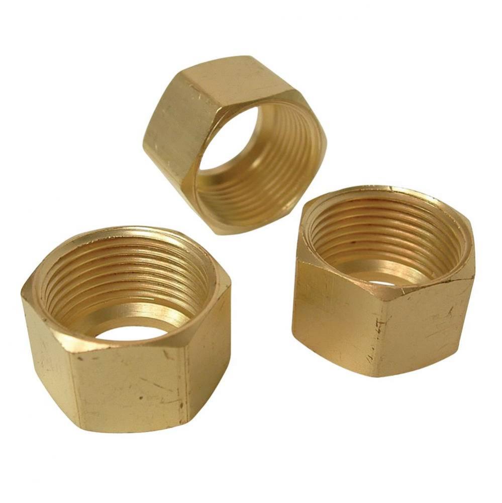 17000103 - Nut 3/8 Od Brass Comp 3/Bg
