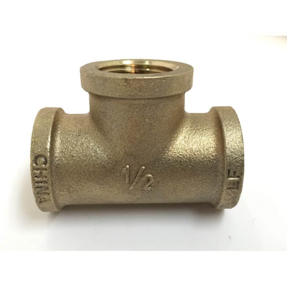 Tee 1/2 Fip Yellow Brass Forged Nl 1/bg