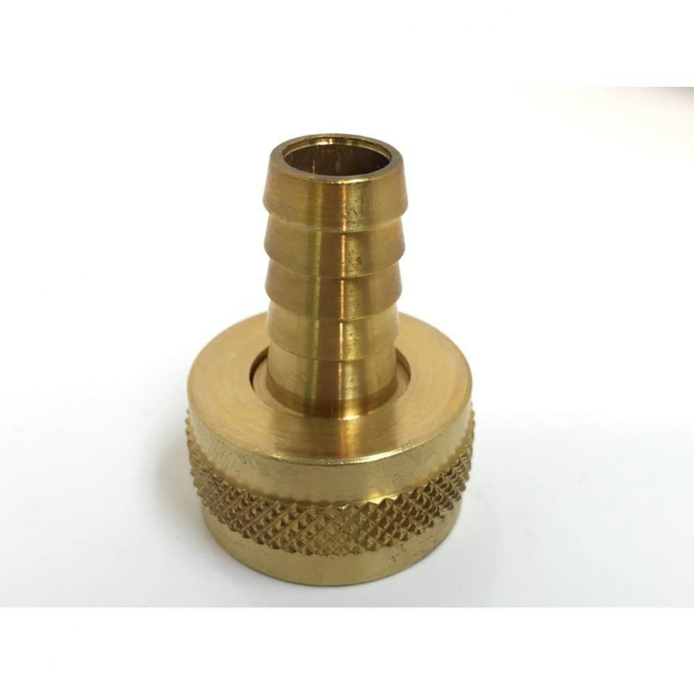 C 0122191 - Adptr 3/4 Fht x 1/2 Id Barb Swivel Brs Machined 1/bg