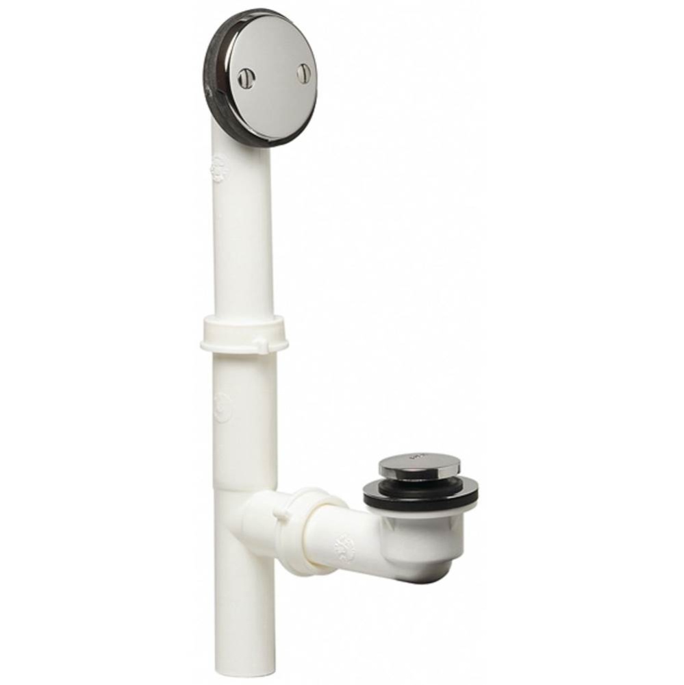 Ezy Touch W&o Tubular Brs Drain Body White Chrome Trim 1/bx