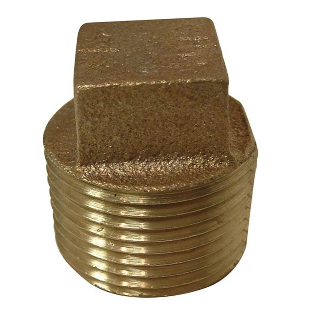 Square Plug Cast Brass 1-1/4 Mip Nl 1/Bg