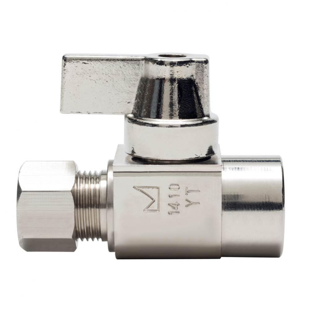 1/2 Sweat x 3/8 Compression Nl 1/4-turn Straight Stop