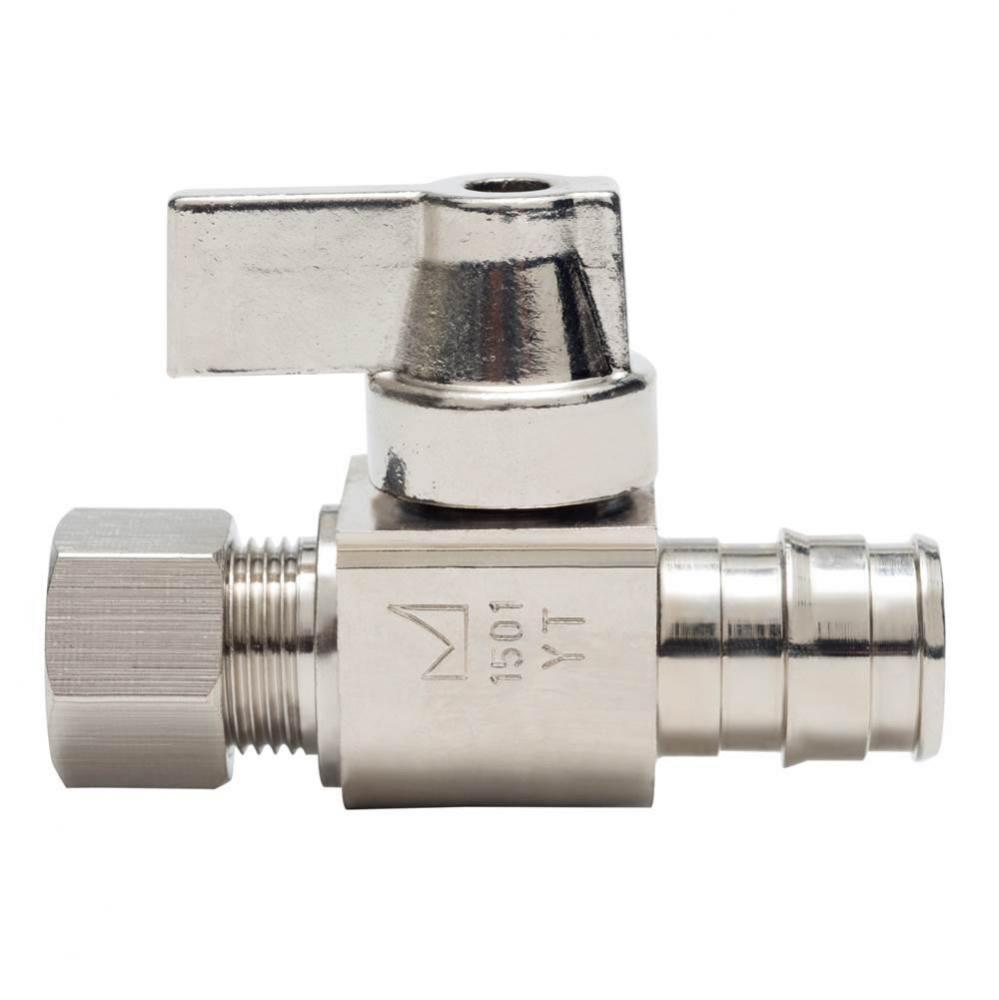 1/2 Pex F1960 x 3/8 Compression Nl 1/4-turn Straight Stop