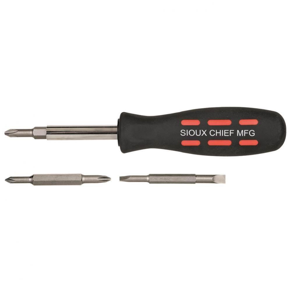 Screwdriver 6-n-1 W/soft Grip Hndle
