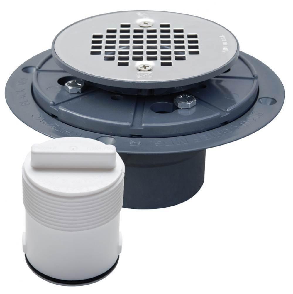 Drain & Plug Shwr Pan Pvc Ss Sci Pr