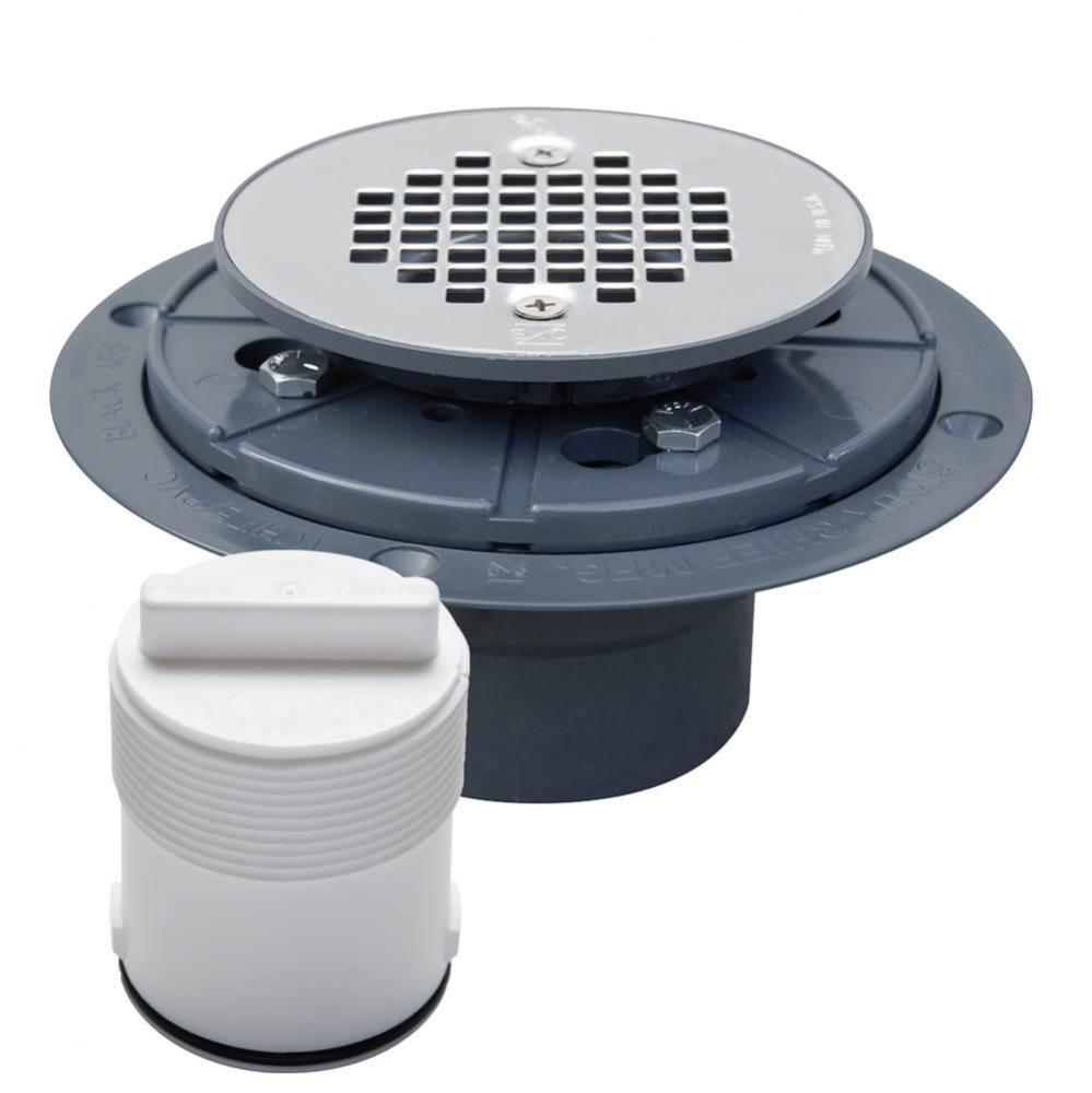 Drain & Plug Shwr Pan Pvc Ss Sc Pr