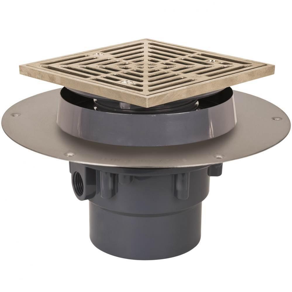 Drain Fl Halo 3 Pvc Nb R&s Sqr