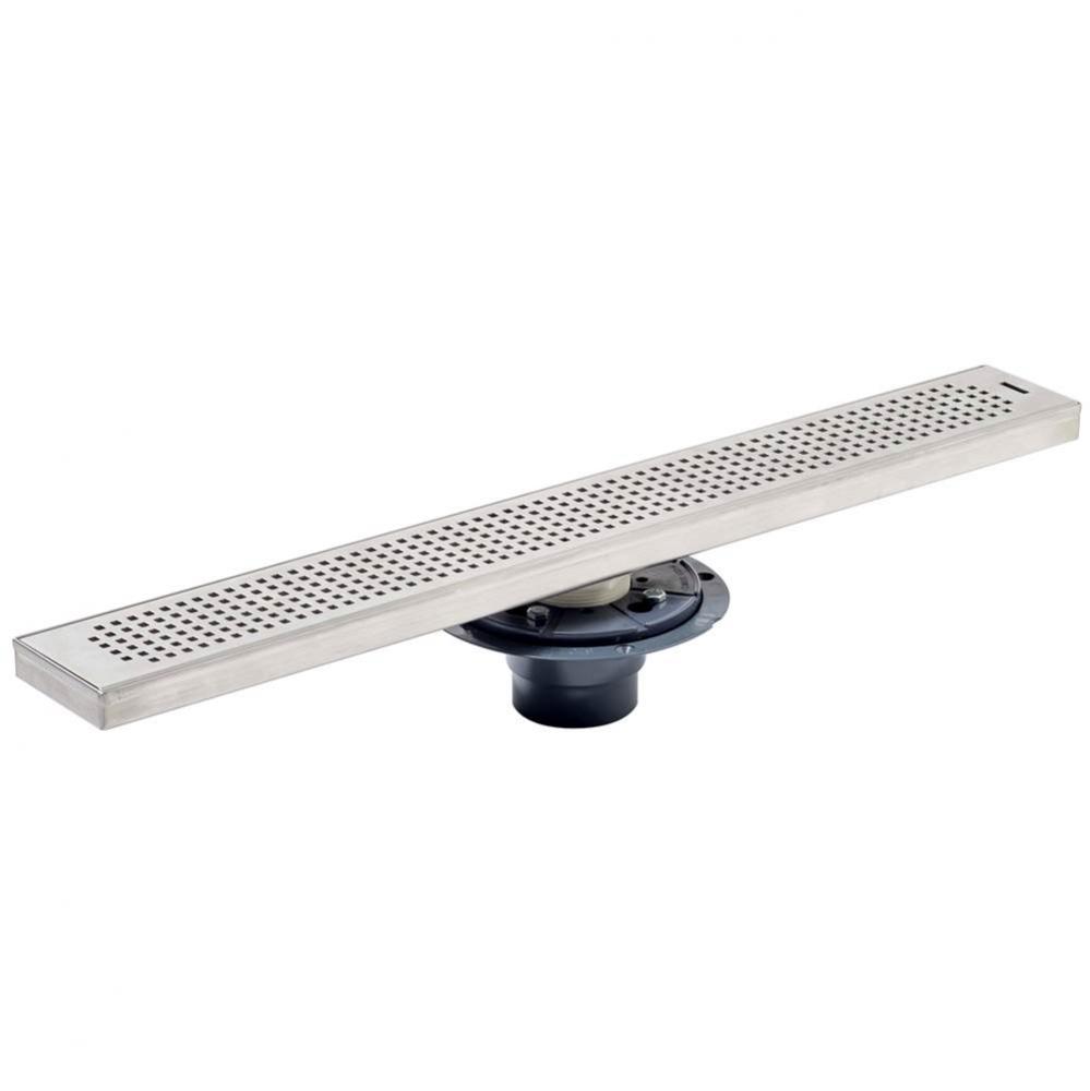 Shower Pan Drain With 26 In Linear Head - Stamped Strainer